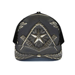 Freemasonry Medal Print Black Mesh Trucker Cap
