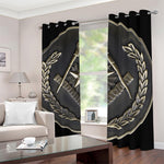 Freemasonry Medal Print Blackout Grommet Curtains
