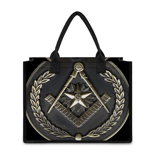 Freemasonry Medal Print Canvas Tote Bag