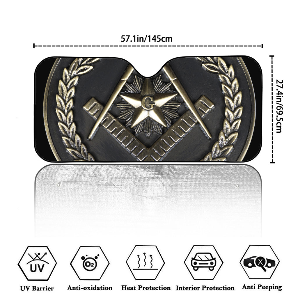 Freemasonry Medal Print Car Windshield Sun Shade