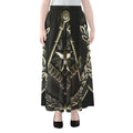 Freemasonry Medal Print Chiffon Maxi Skirt
