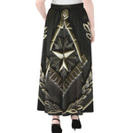 Freemasonry Medal Print Chiffon Maxi Skirt