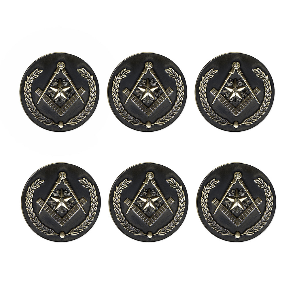 Freemasonry Medal Print Coaster Set