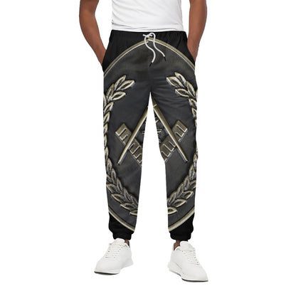 Freemasonry Medal Print Cotton Pants