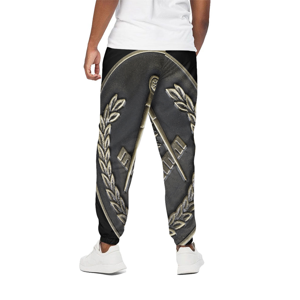Freemasonry Medal Print Cotton Pants