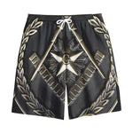 Freemasonry Medal Print Cotton Shorts