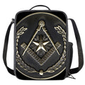 Freemasonry Medal Print Crossbody Lunch Bag