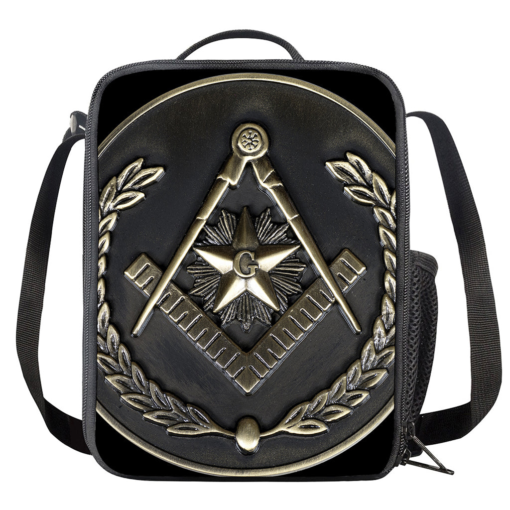 Freemasonry Medal Print Crossbody Lunch Bag