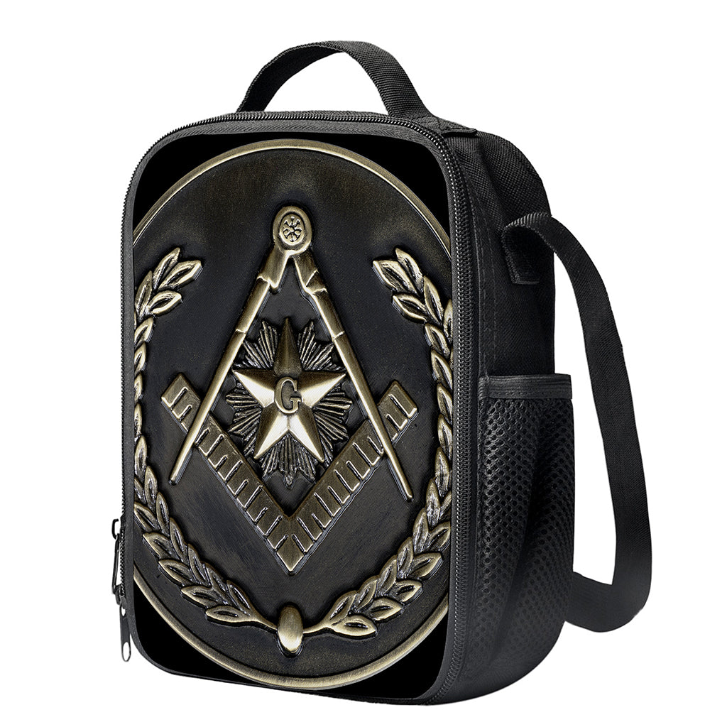Freemasonry Medal Print Crossbody Lunch Bag