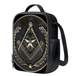 Freemasonry Medal Print Crossbody Lunch Bag