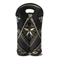Freemasonry Medal Print Double Neoprene Wine Tote