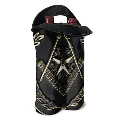 Freemasonry Medal Print Double Neoprene Wine Tote