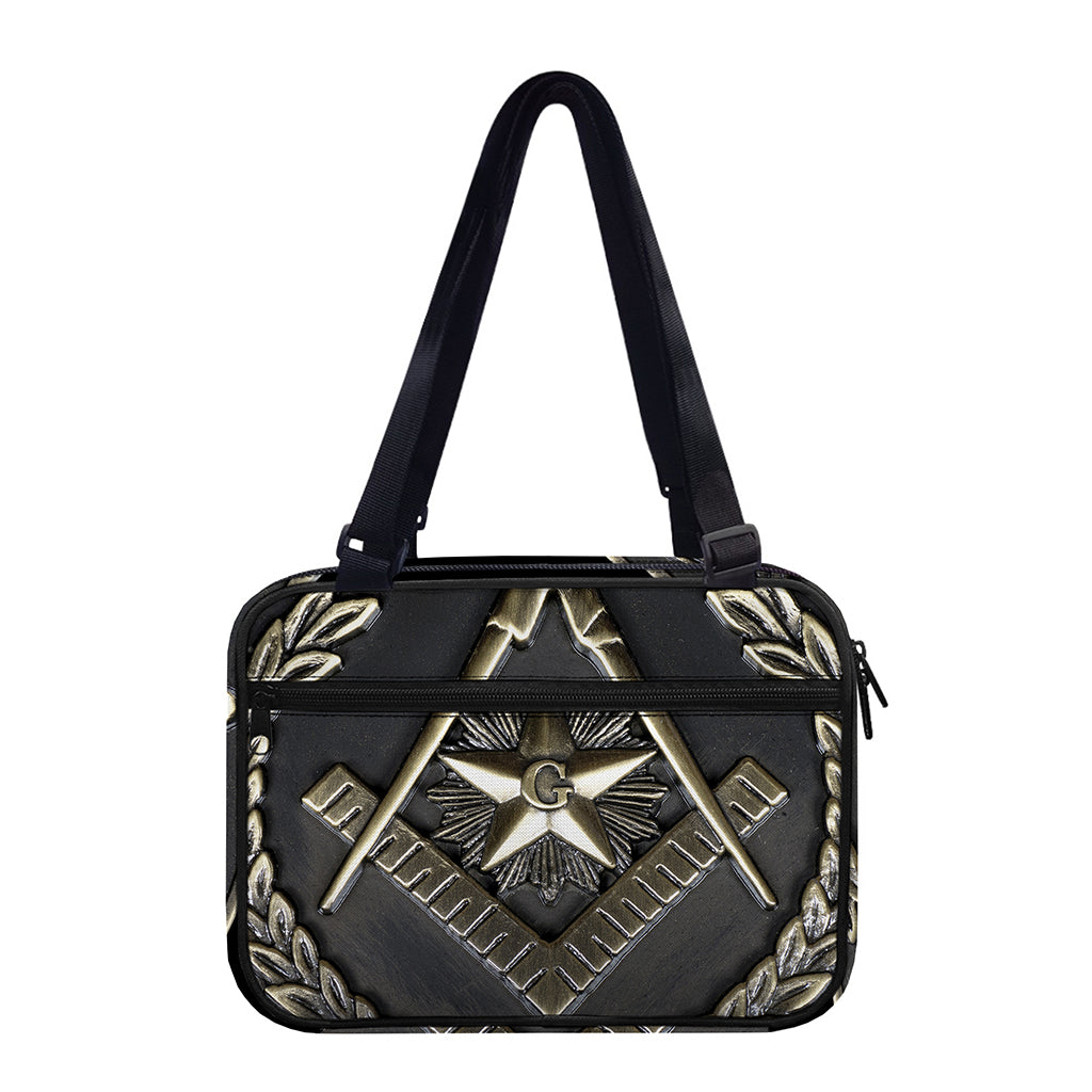 Freemasonry Medal Print Double Strap Bible Bag