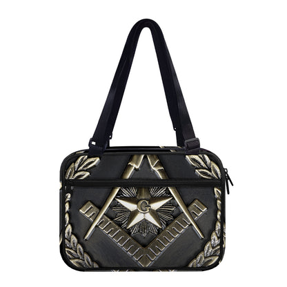 Freemasonry Medal Print Double Strap Bible Bag