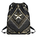 Freemasonry Medal Print Drawstring Backpack