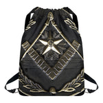 Freemasonry Medal Print Drawstring Backpack