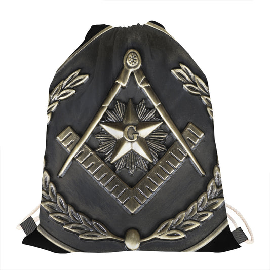 Freemasonry Medal Print Drawstring Bag