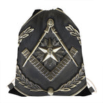 Freemasonry Medal Print Drawstring Bag