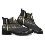 Freemasonry Medal Print Flat Ankle Boots