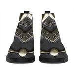 Freemasonry Medal Print Flat Ankle Boots