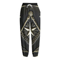 Freemasonry Medal Print Fleece Lined Knit Pants