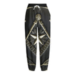 Freemasonry Medal Print Fleece Lined Knit Pants