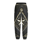 Freemasonry Medal Print Fleece Lined Knit Pants