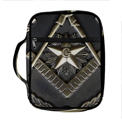Freemasonry Medal Print Front Pocket Bible Bag