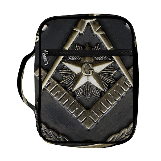 Freemasonry Medal Print Front Pocket Bible Bag