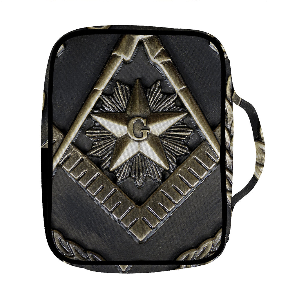 Freemasonry Medal Print Front Pocket Bible Bag