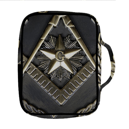 Freemasonry Medal Print Front Pocket Bible Bag