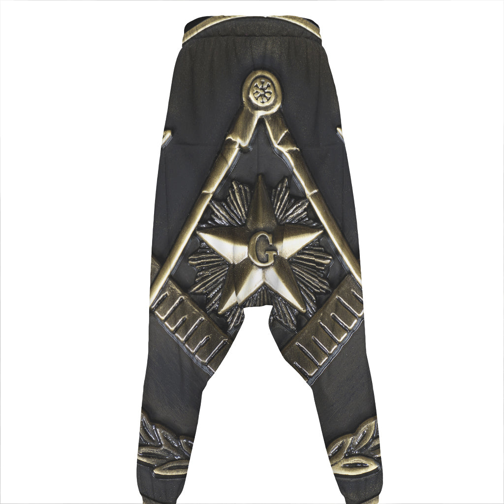 Freemasonry Medal Print Hammer Pants