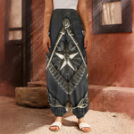 Freemasonry Medal Print Harem Pants