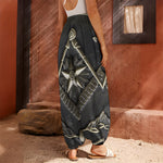 Freemasonry Medal Print Harem Pants