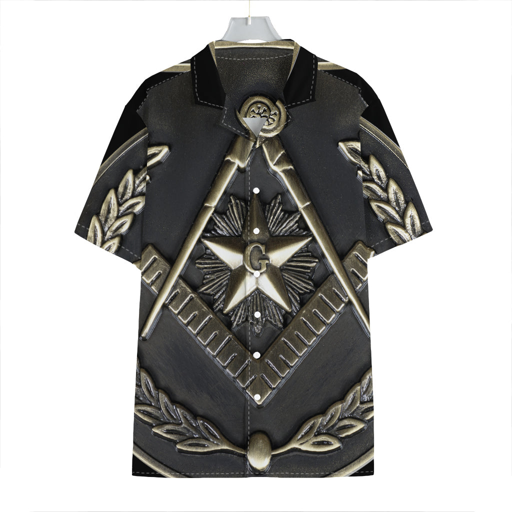 Freemasonry Medal Print Hawaiian Shirt