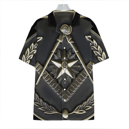 Freemasonry Medal Print Hawaiian Shirt