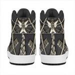 Freemasonry Medal Print High Top Leather Sneakers