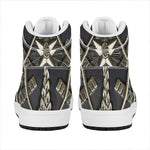 Freemasonry Medal Print High Top Leather Sneakers