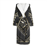 Freemasonry Medal Print Hooded Bathrobe
