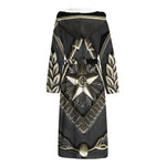 Freemasonry Medal Print Hooded Bathrobe