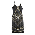 Freemasonry Medal Print Jersey Midi Cami Dress