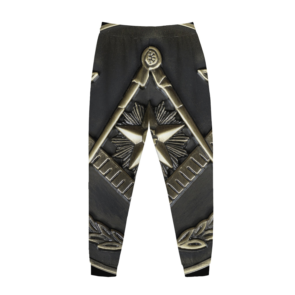 Freemasonry Medal Print Jogger Pants