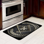 Freemasonry Medal Print Kitchen Mat
