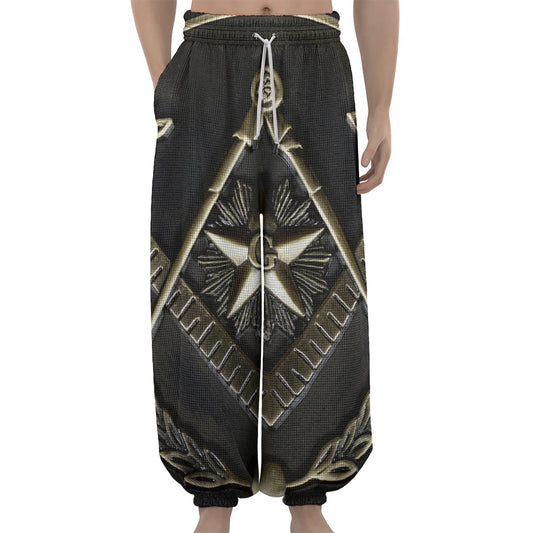 Freemasonry Medal Print Lantern Pants
