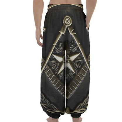 Freemasonry Medal Print Lantern Pants