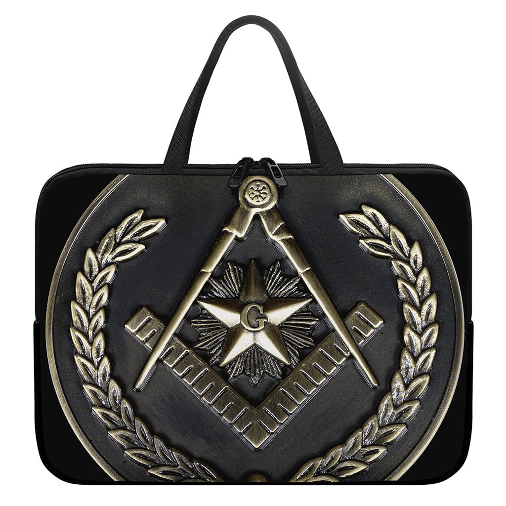 Freemasonry Medal Print Laptop Sleeve With Handle