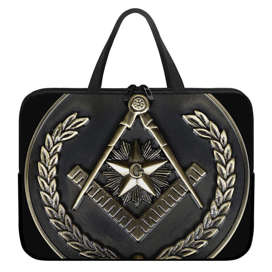 Freemasonry Medal Print Laptop Sleeve With Handle