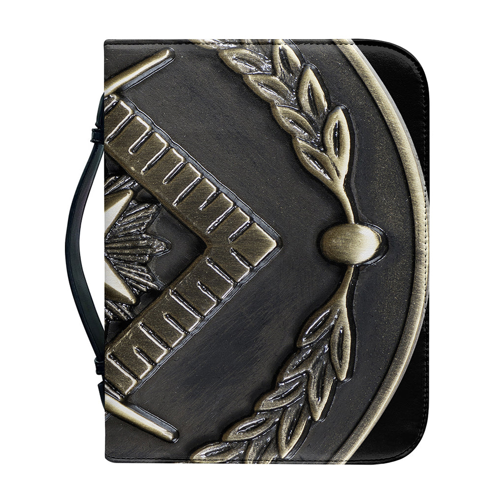 Freemasonry Medal Print Leather Bible Cover