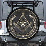 Freemasonry Medal Print Leather Spare Tire Cover
