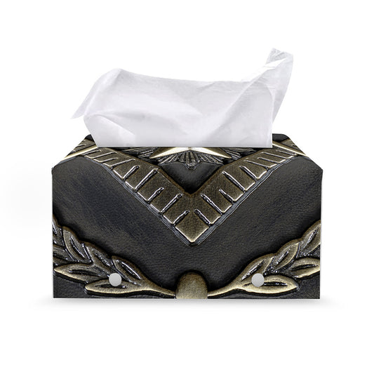 Freemasonry Medal Print Leather Tissue Box Cover